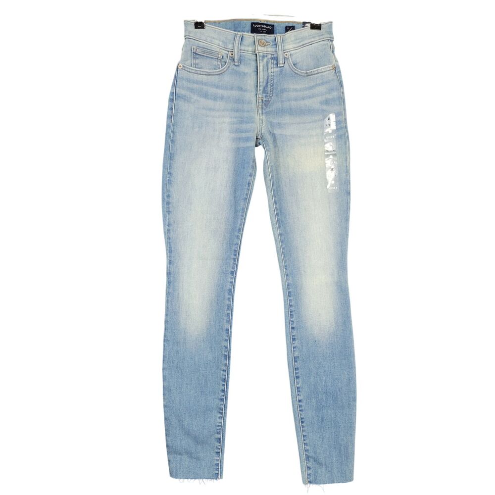 NWT LUCKY BRAND Ava Mid Rise Super Skinny Stretch Denim Blue Jeans SIZE 0 / 25